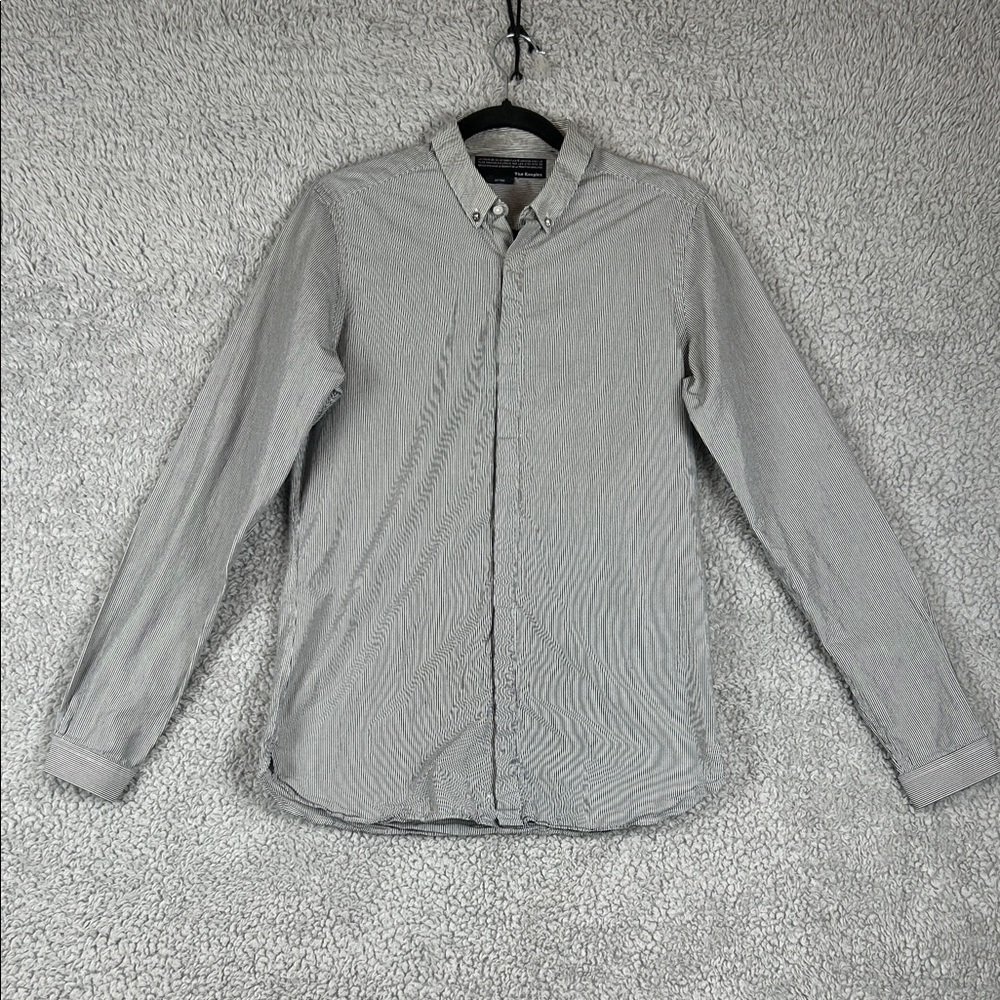The Kooples Striped Long Sleeve Button Down Fitted Shirt Blue/White Size S